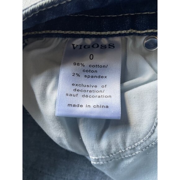 Vigoss Womens Skinny Jeans Size 0 Distressed Denim With American Flag Pockets & - Picture 5 of 8